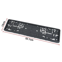 Load image into Gallery viewer, 1 pcs open size Black European License Plate Frame Auto Accessory Waterproof Holder with Mounting License Plate
