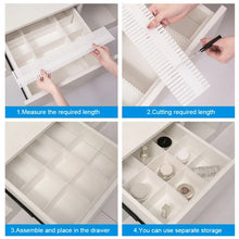 Load image into Gallery viewer, 8/12PCS Adjustable Drawer Divider Partition Durable Storage Organiser Makeup Sock Underwear Drawer Organizer Board of Cabinets