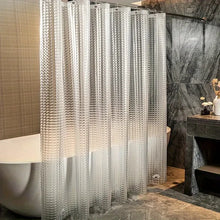 Load image into Gallery viewer, 1pc 3D Crystal Clear Shower Curtain Liner, Waterproof Lightweight Plastic Cube Bath Curtain for Bathroom Partitions Luxury Decor