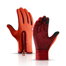 Load image into Gallery viewer, Men Women Cycling Winter Warm Sport Gloves Touchscreen Outdoor Fishing Splash-proof Skiing Snowboard Nonslip Zipper Gloves