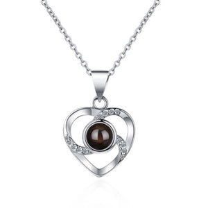 Zircon Heart Necklace Gift Set with Eternal Flower Box for Mother’s Day