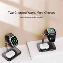 Load image into Gallery viewer, 2 in 1 Fast Magnetic Wireless Charger Stand for Apple Watch 1-9 SE Airpods Pro