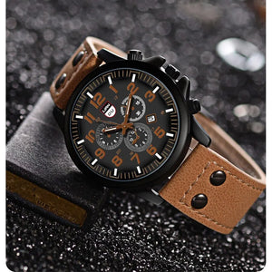 Men's Fashion Quartz Watch Simple Business Belt Wristwatch Student Sports Style