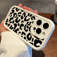 Load image into Gallery viewer, Black Leopard Print Pattern Silicone Phone Case For iPhone 17 11 12 13 14 15 16 Pro Max 16E X XS XR 7 8 Plus 16 Shockproof Cover