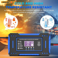 Load image into Gallery viewer, Battery Repair LCD Display 6A 12V Intelligent Car Battery Charger Car and Motorcycle Battery Charging Unit Lead-Acid