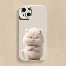 Load image into Gallery viewer, Funny Cool Cat Silicone Phone Case For iPhone 16 15 14 13 12 11 17 Pro Max 15 Pro XS XR X 8 16 Plus Shockproof Matte Soft Cover