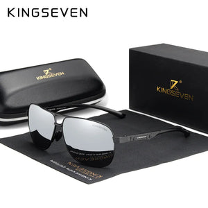 KINGSEVEN Polarized Sunglasses: Vintage Aluminum Mirror Lens Eyewear