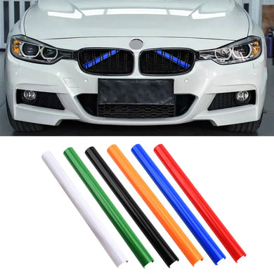 2Pcs V Brace Style Car Front Grille Trim Strips for BMW F30 F10 F20 F31 F32 F36