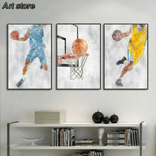 Load image into Gallery viewer, Football Basketball Poster Canvas Painting – Modern Sports Wall Art