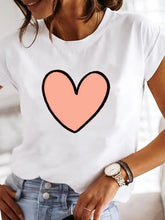 Load image into Gallery viewer, Women&#39;s Graphic Tee Love Heart Print Short Sleeve Casual T-shirt Summer Fashion