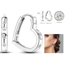 Load image into Gallery viewer, 925 Silver Hoop Earrings  For Woman Pendientes Zircon Heart Shape Star Eardrop Original Earring Fashion Jewelry