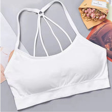 Load image into Gallery viewer, Sports underwear Women Yoga Fitness Seamless Crop Top Wide Letter Straps Comfortable Workout Activewear
