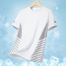 Load image into Gallery viewer, Running T-shirt Men Summer Ice Silk Thin Top Reflective Printing Quick Dry Short Sleeve Breathable Fitness Sports T-shirt 5XL