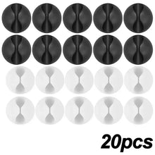 Load image into Gallery viewer, 5/50Pcs Cable Clip Winder Organizer Round Charger Cord Clips Desk Tidy Management Wire Adhesive Holder Clamp in Home Office Car