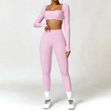 Load image into Gallery viewer, 2PCS Yoga Suit Sports Set Women Quick-Drying Gym Set Women Tracksuit Running Workout Long Sleeve Sports Shirt Yoga Clothing