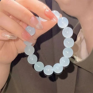 Sweet Style Pearl Beaded Bracelet - Gradient Ice Transparent Blue Fashion Jewelry