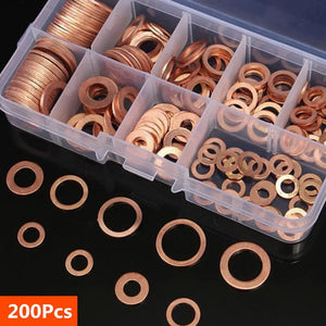 Copper Washer Gasket Nut Bolt Set Kit M8 M10 M12 M14 with Box Sump Plugs