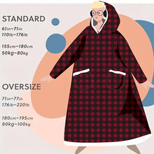 Load image into Gallery viewer, Super Long Flannel Blanket with Sleeves Winter Hoodies Sweatshirt Women Men Pullover Fleece Giant TV Blanket Oversized