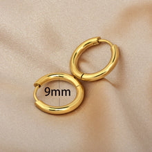 Load image into Gallery viewer, 2PCS Tiny Stainless Steel Huggie Small Hoop Earrings For Women Round Circle Punk Unisex Rock Earring Cartilage Piercing Jewelry