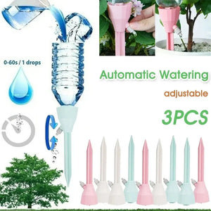 3Pcs Adjustable Drip Irrigation System Self Watering Spikes for Indoor/Outdoor Plants