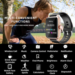1.83'' Waterproof Smart Watch – Answer Calls, Message Alerts, Sleep & Fitness Tracking – Compatible with iPhone & Android