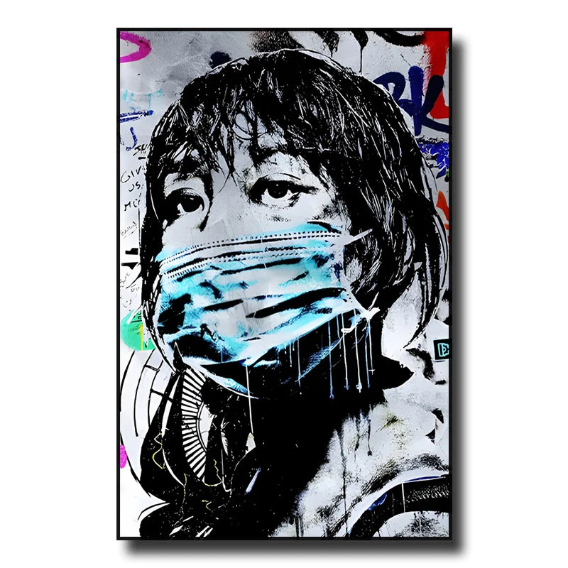 Banksy Street Graffiti Decorative Canvas Painting Art Poster Abstract Figure Mural Room Wall Decoration Prints