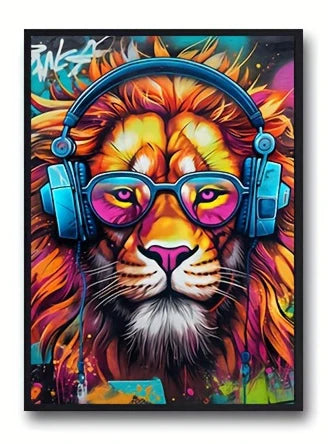 Cool Graffiti Gamer Headphones Animal Poster – Wall Art & Home Decor