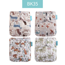 Load image into Gallery viewer, Happyflute New Desig Hot Sale 4Pcs OS Pocket Diaper Washable&amp;Reusable Absorbent Ecological Diaper Cover Adjustable Baby Nappy