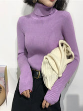 Load image into Gallery viewer, 2025 Autumn Winter Thick Sweater Women Knitted Ribbed Pullover Sweater Long Sleeve Turtleneck Slim Jumper Soft Warm Pull Femme