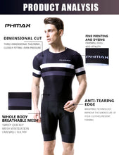 Load image into Gallery viewer, PHMAX Men&#39;s Cycling Jersey Summer Breathable Mesh Road Bike Shirt Sports Underwear