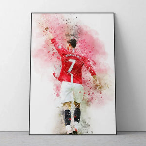 CR7 Cristiano Ronaldo Canvas Art – Portugal Football Star Motivational Quote Decor