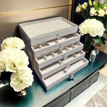 Load image into Gallery viewer, New upgrades 5 Layers of Velvet Jewellery Organiser Drawer Velvet Jewelry Box Earrings Bracelet Organizer Jewelry Display Box