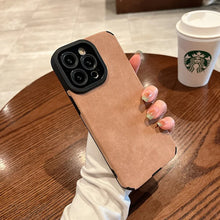 Load image into Gallery viewer, Fashion Matte Leather Silicone Case For iPhone 14 Plus 12 13 Mini 11 16 15 Pro Max 17 ProMax Lens Protection Shockproof Cover