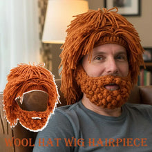 Load image into Gallery viewer, Punk-style Knitted Cap Funny Wig Beard Knitted Hats Hobo Mad Scientist Hip Hop Handmade Knit Warm Winter Cap Beanies Hat