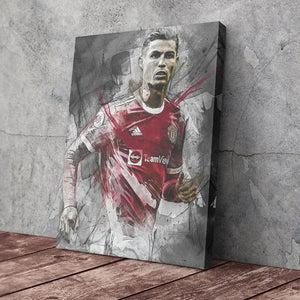 CR7 Cristiano Ronaldo Canvas Art – Portugal Football Star Motivational Quote Decor