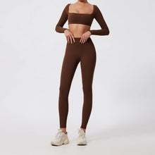 Load image into Gallery viewer, Ctenkevet Long-Sleeved Sports Fitness Set Women Outdoors Running Activewear Female Yoga Clothes Crop Top Sport Outfit For Woman