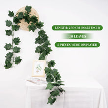 Load image into Gallery viewer, 2.1M Green Ivy Leaf Hanging Vine Artificial Garland – Silk Wall Plant Home Garden Decoration Wedding Party DIY Fake Wreath Leaves