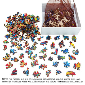 Wooden Penguin Puzzle - Irregular Animal Shape, Gift Box, Stress Relief & Family Fun