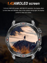 Load image into Gallery viewer, AMZMAX 1.43&quot; AMOLED Smart Watch Men LED Flashlight Compass Health Monitor 1ATM Waterproof