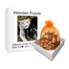 Load image into Gallery viewer, Wooden Tiger Puzzle: High Difficulty, Unique Irregular Shape, Adult &amp; Kid Toy