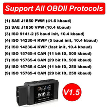Load image into Gallery viewer, Popular ELM327 WiFi OBD2 Code Reader Scanner V1.5 Car Diagnostic Tools Car Fault Detector For Android/IOS/PC
