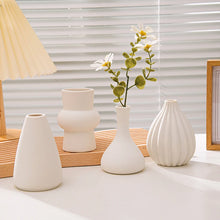 Load image into Gallery viewer, White Ceramic Vases Nordic Decorative Vasen Ornaments Home Living Room Decor Flower Arrangements Sketching Props Desktop Decor