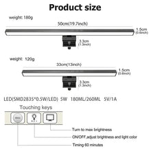 Load image into Gallery viewer, LED Desk Lamp Monitor Light Bar PC Computer Dimmable Screen Light 33cm 50cm Office Study Reading Hanging Table Lamp USB Powered