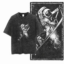 Load image into Gallery viewer, SA ASTRONAUT SPACE THEMES Printed Cotton Acid Washed Graphic Unisex T Shirt Cool Streetwear Men Tshirts Big Size Tee for men