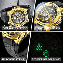 Load image into Gallery viewer, LIGE Digital Military Watch Men LED Quartz 50M Waterproof Luminous Sports Wristwatch