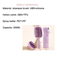 Load image into Gallery viewer, Hollow Comb Set with Spray Bottle - Hair Care Silicone Brush Scalp Massage