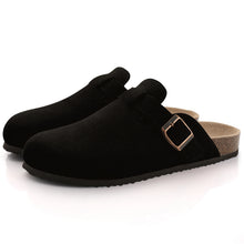 Load image into Gallery viewer, Comwarm Fashion Women's Suede Mules Slippers Men Clogs Cork Insole Sandals With Arch Support Outdoor Beach Slides Home Shoes