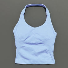 Load image into Gallery viewer, HISTELLO Impact Halter Top Seamless Longline Strappy Gym Top Women Built-in Bra Removable Cups Activewear Yoga Tank Tops