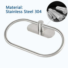 Load image into Gallery viewer, Self-adhesive Stainless Steel Towel Holder Bathroom Kitchen Rack Hanger Ring Black