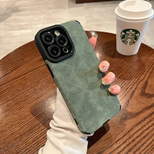 Load image into Gallery viewer, Fashion Matte Leather Silicone Case For iPhone 14 Plus 12 13 Mini 11 16 15 Pro Max 17 ProMax Lens Protection Shockproof Cover